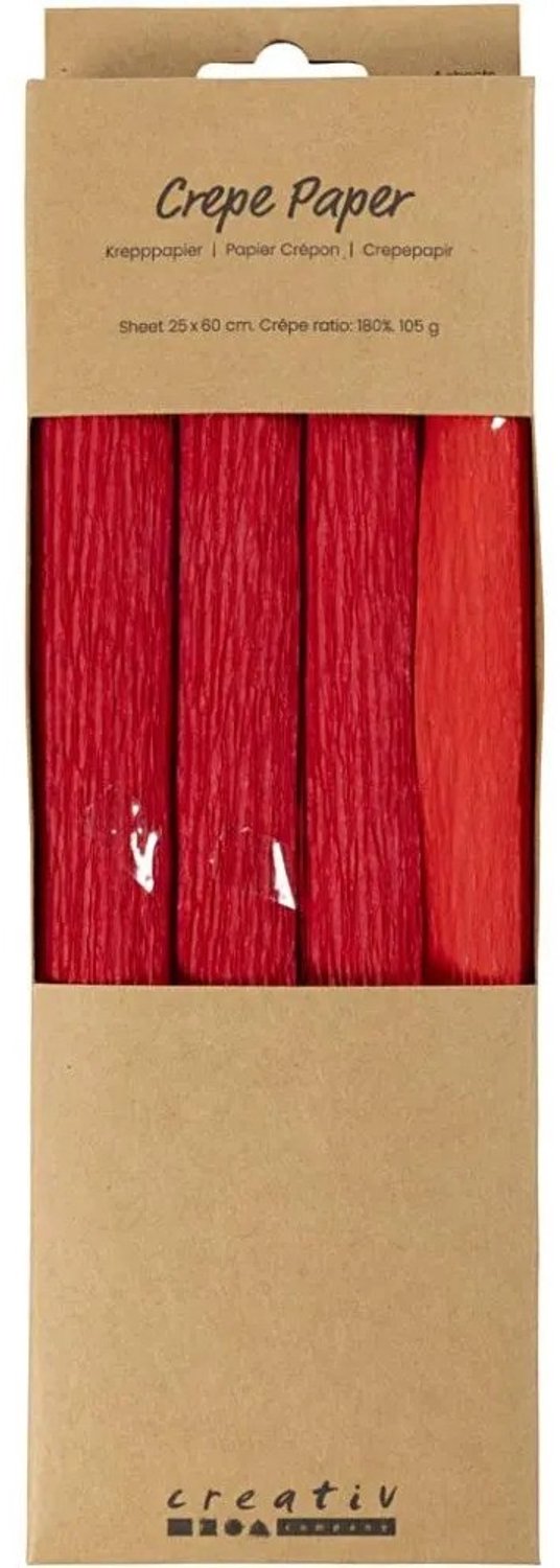 Creativ company crepepapier rood - 4st.