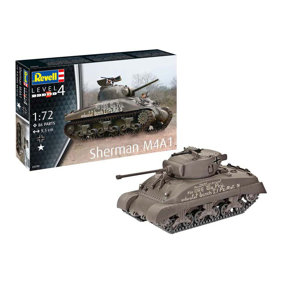 Revell - modelbouwpakket - sherman m4a1 1:72 - 86dlg.