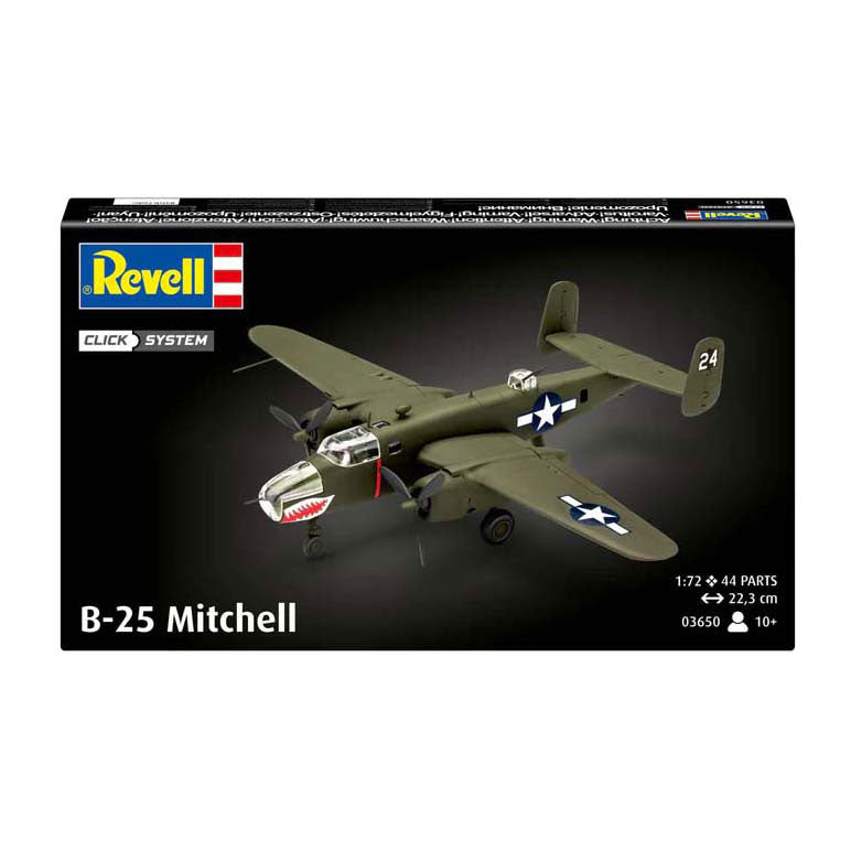 Revell - modelbouwpakket militaire voertuigen - 03650 b-25 mitchell easy-click-system plastic - 1:72 - modelbouw