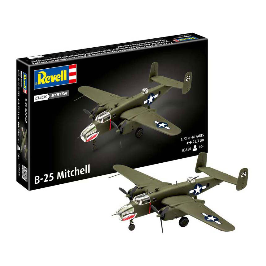 Revell - modelbouwpakket militaire voertuigen - 03650 b-25 mitchell easy-click-system plastic - 1:72 - modelbouw