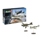 Revell - modelbouwpakket - messerschmitt bf109e & junkers ju87b 1:144 - 39 delig