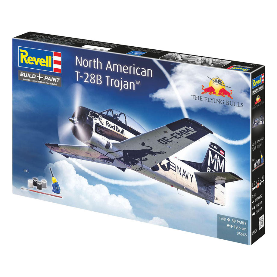 Revell - modelbouwpakket - gift set t-28b trojan: flying bulls 25th anniv. 1:48
