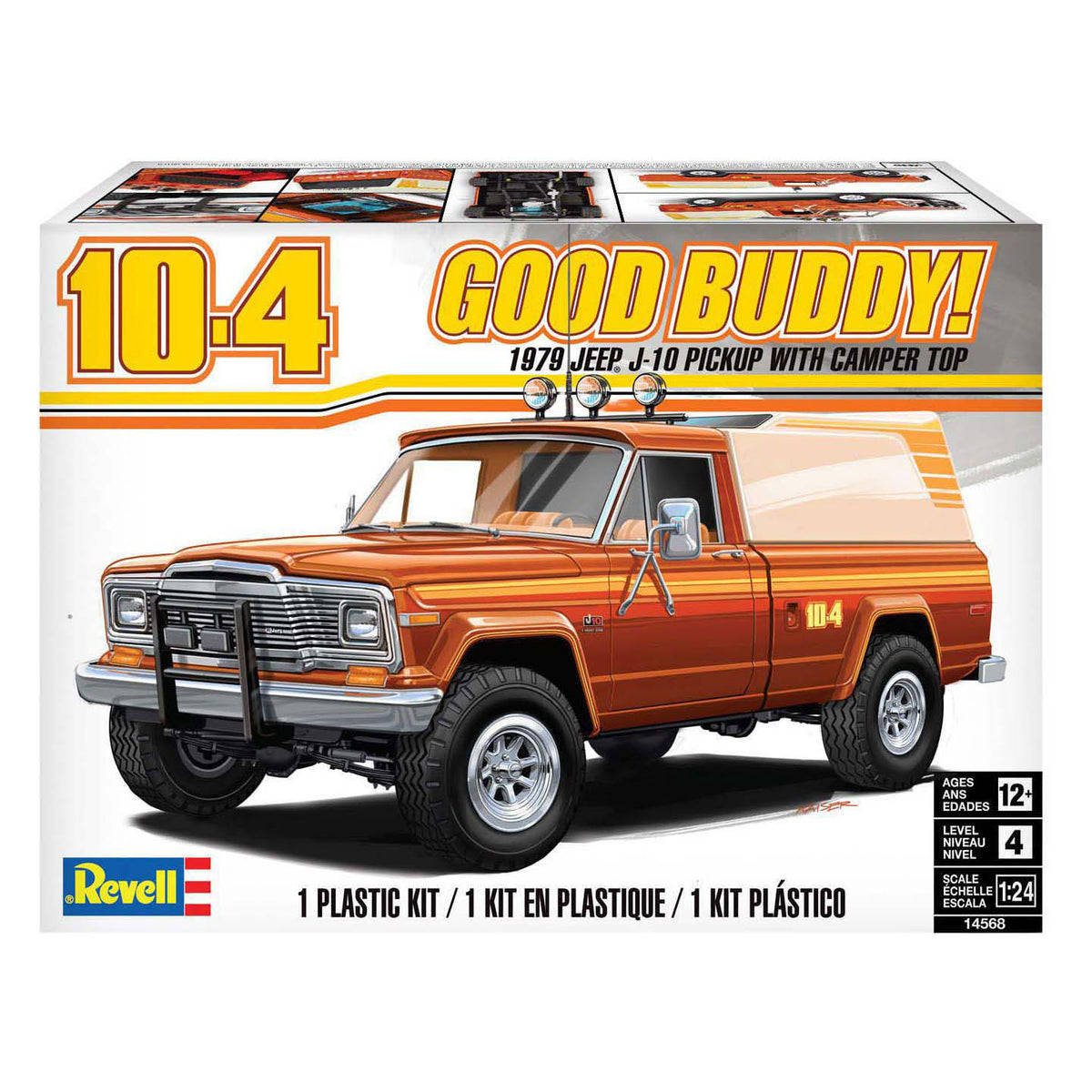 Revell - modelbouwpakket - 1979 jeep j-10 pickup with camper top 1:24 -
