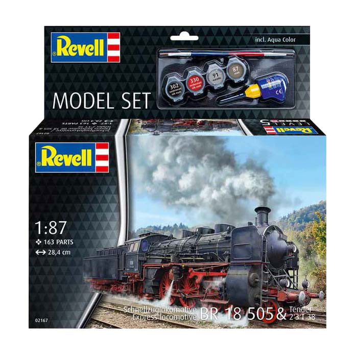 Revell modelbouwpakket - schnellzuglokomotive br18505 with tender 1:87 - 163dlg. - incl. basiskleuren verf