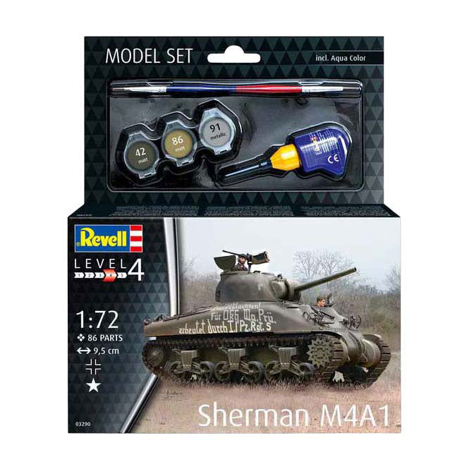 Revell - modelbouwpakket - sherman m4a1 1:72 - 86dlg.