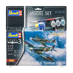 Revell - modelbouwpakket - combat set bf109g-10 & spitfire mk.v 1:72 - 76dlg. - incl. aqua color basiskleuren verf