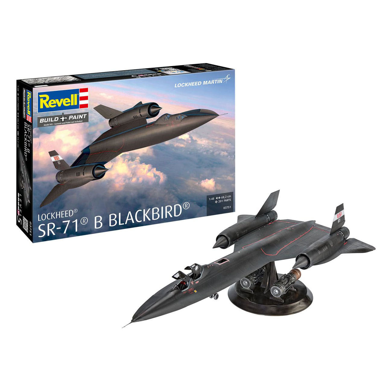 Revell - modelbouwpakket lockheed sr-71b blackbird 1:48 - 201dlg