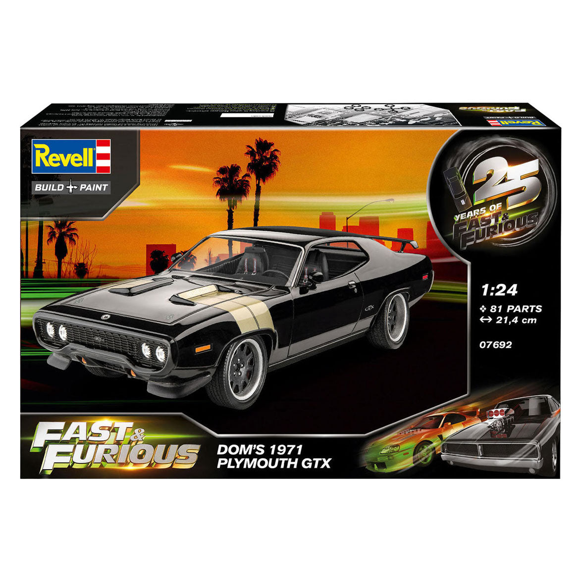 Revell - modelbouwpakket fast & furious - dominic's 1971 plymouth gtx 1:24 - 81dlg.