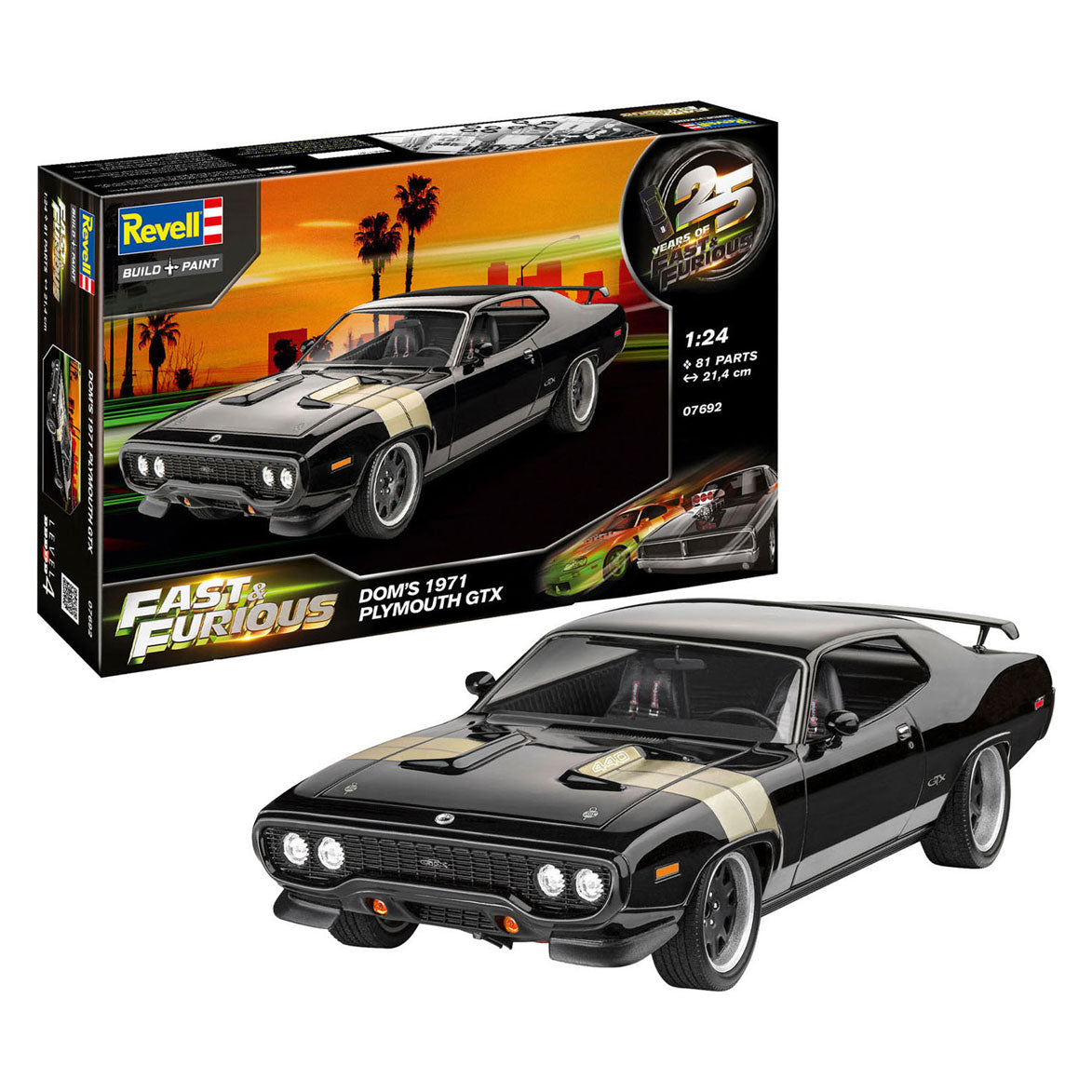 Revell - modelbouwpakket fast & furious - dominic's 1971 plymouth gtx 1:24 - 81dlg.