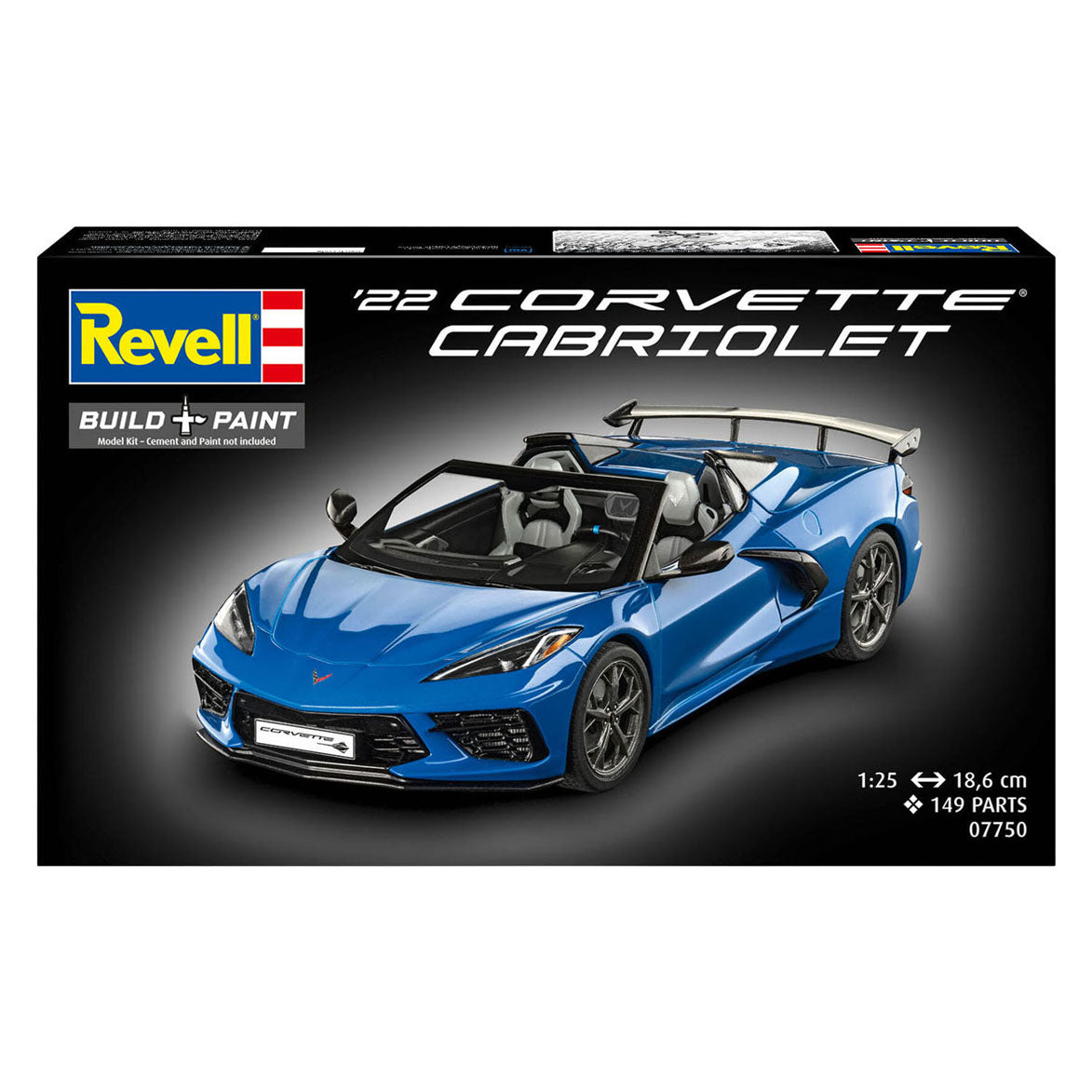 Revell - modelbouwpakket corvette c8 cabriolet 1:25 - 149 delig