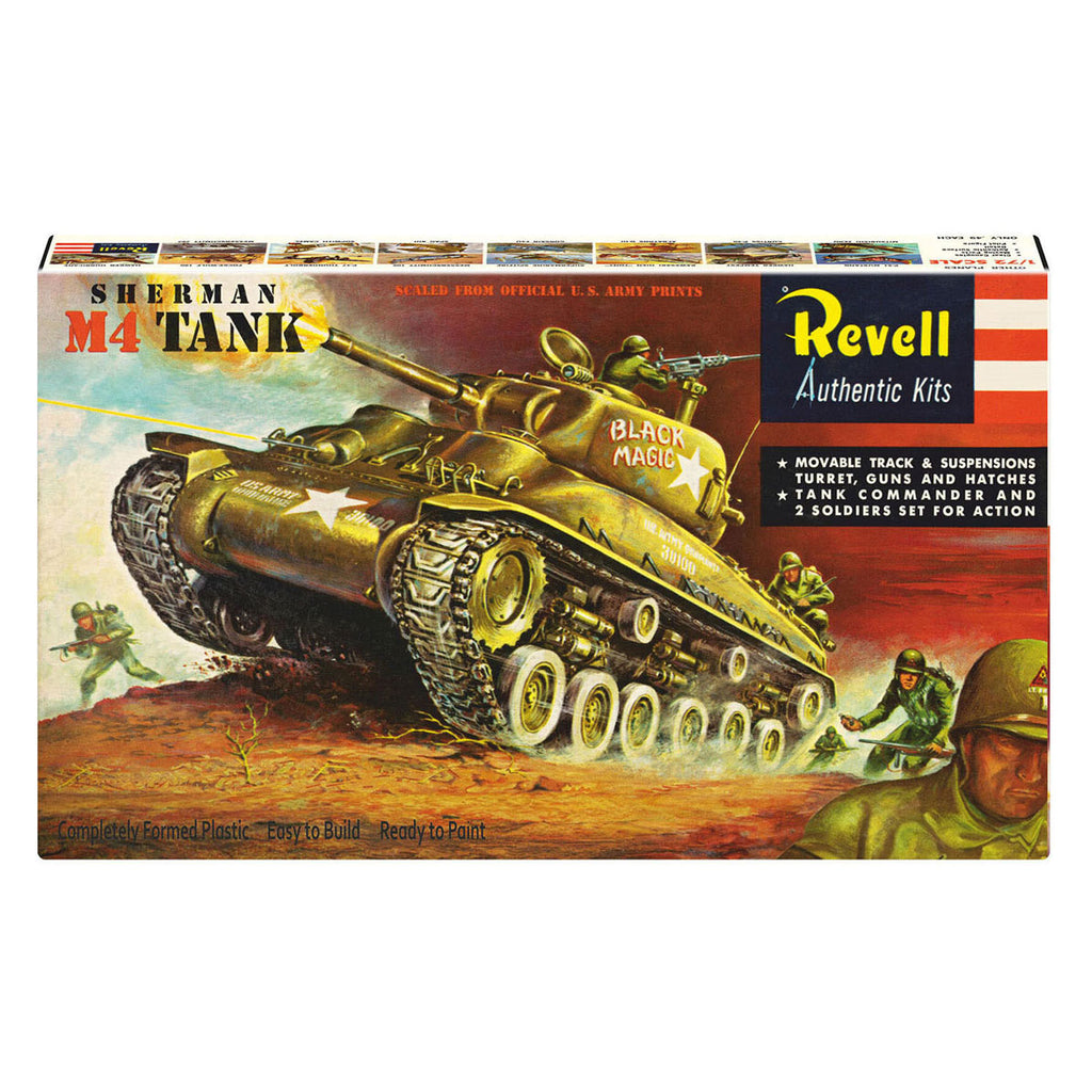 Revell modelbouwpakket m4 sherman - 75 years plastic modelbuilding 1:40 - 64dlg.