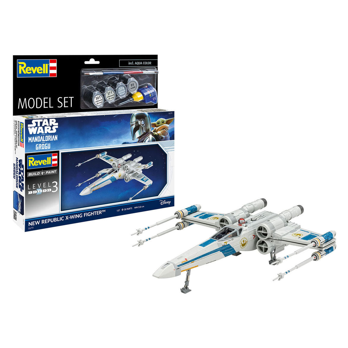 Revell - modelbouwpakket the mandalorian and grogu new republic x-wing fighter 1:57 - 38dlg.