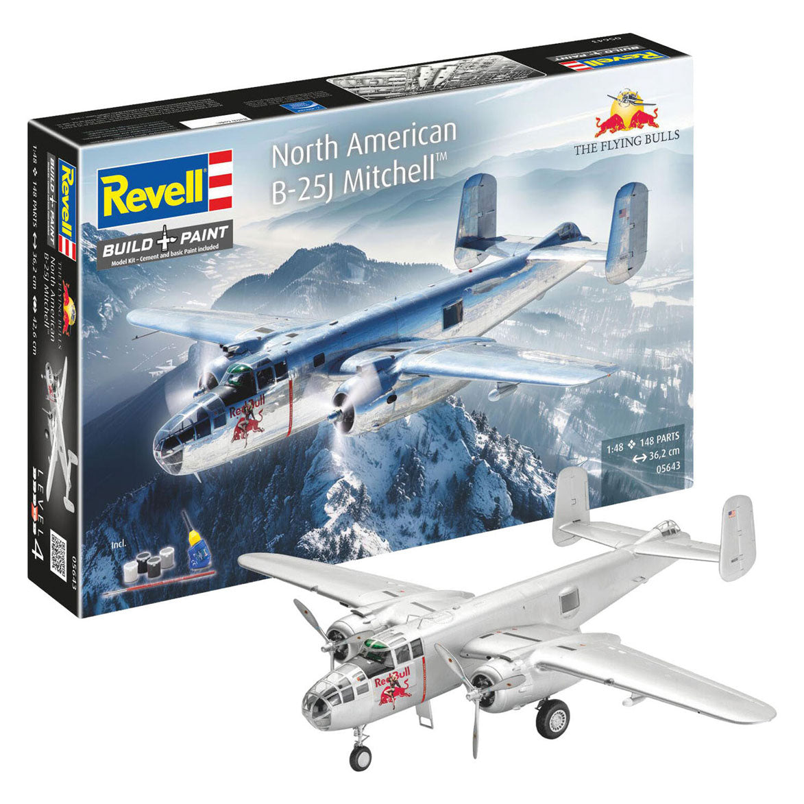 Revell - modelbouwpakket gift set b-25j mitchell: flying bulls 1:48 - 148dlg.