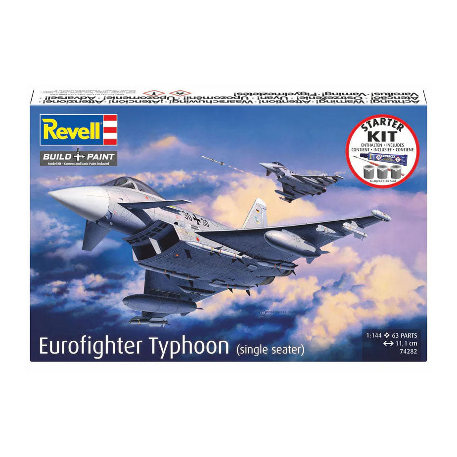 Revell - modelbouwpakket starter kit eurofighter typhoon (single seater) 1:144 - 63dlg.