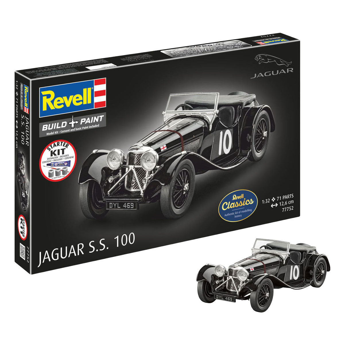 Revell - modelbouwpakket starter kit jaguar ss 100 1:32 - 75dlg.