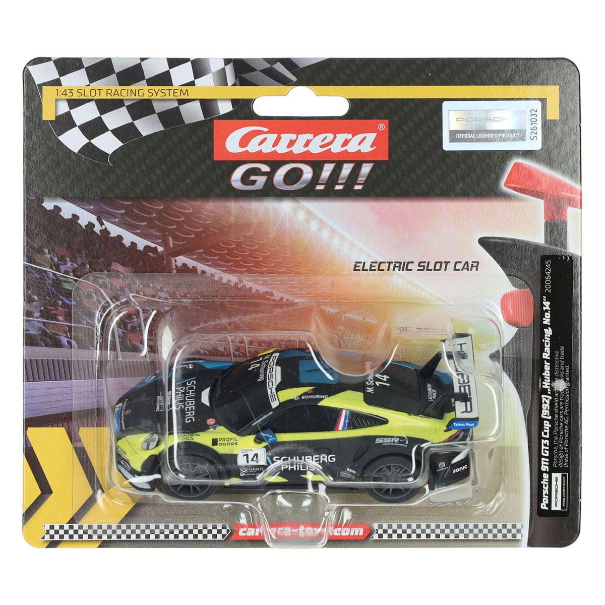 Carrera - go!!! porsche 992 gt3 cup huber racing no.14 - 1:43
