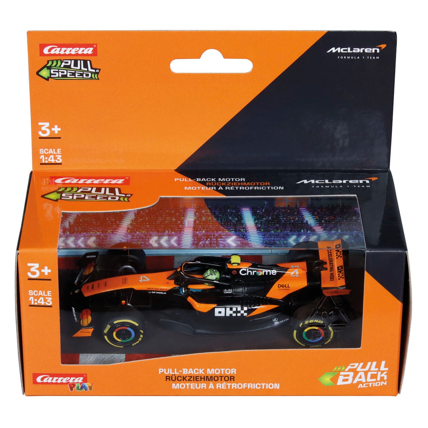 Carrera - pull speed auto's mclaren mcl39 l. norris no.4 - 1:43