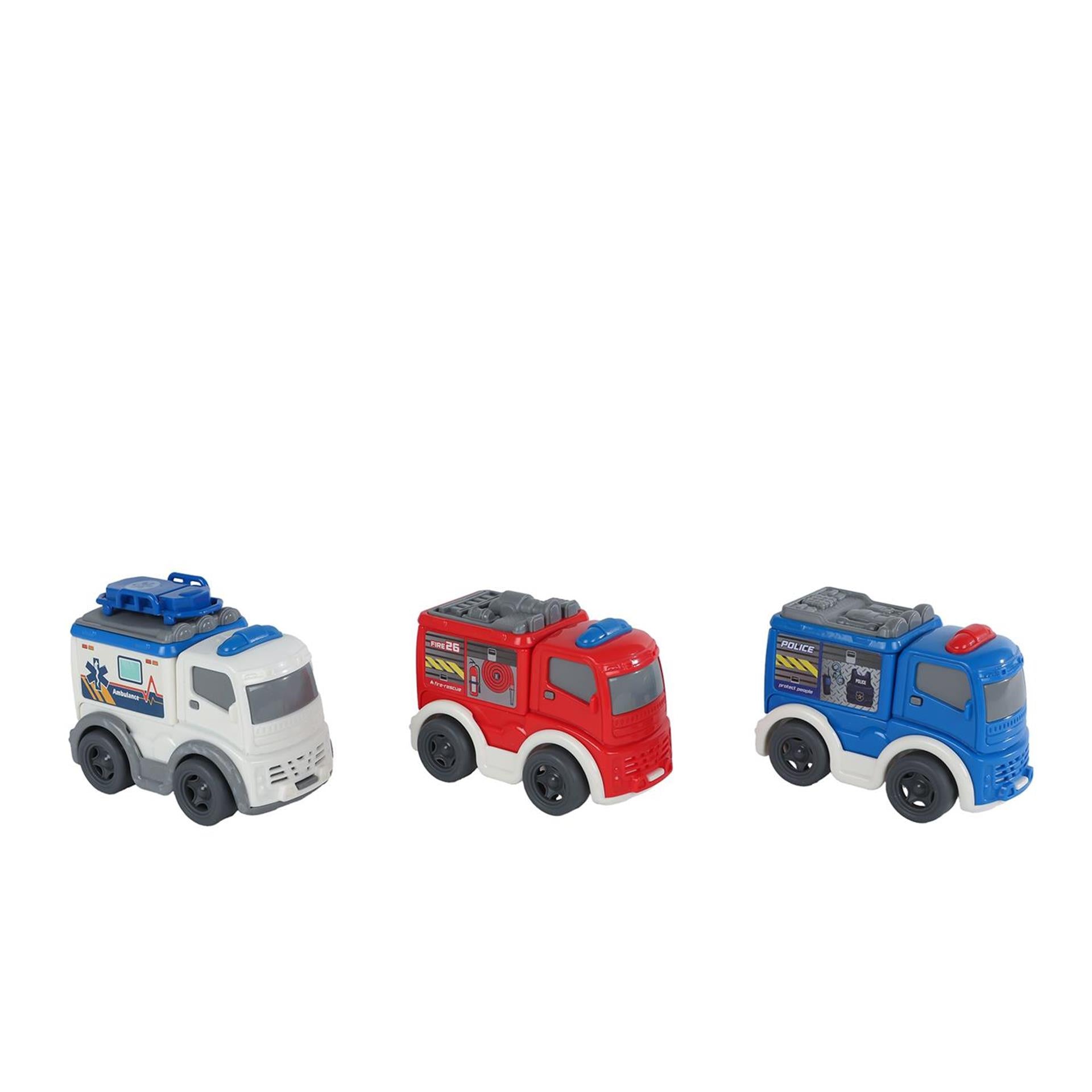 Mini club rescue voertuig free wheel 8cm