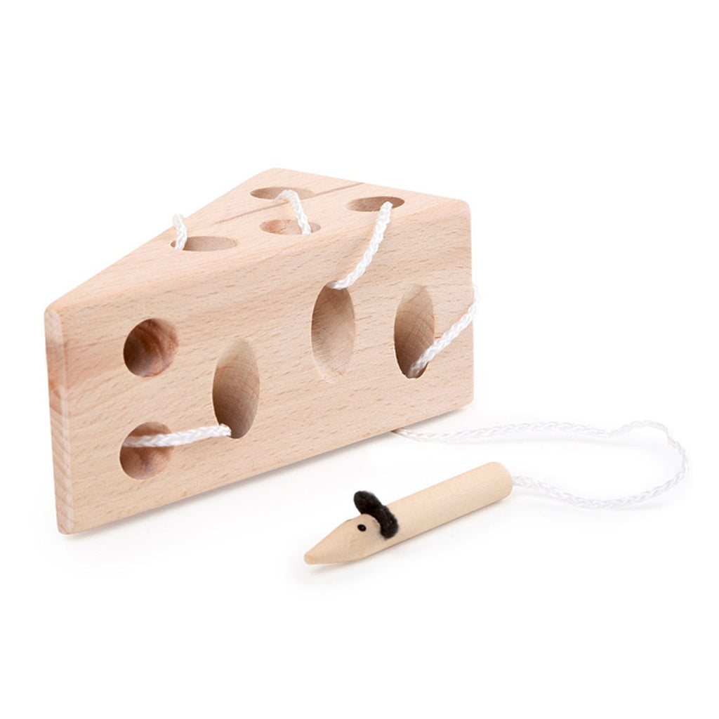 Small foot - kaas en muis houten rijgspel