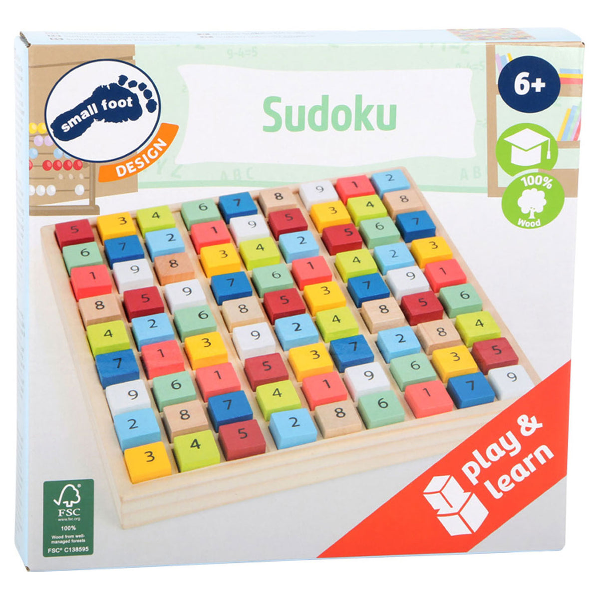 Small Foot - houten sudoku spel kleur 82dlg.