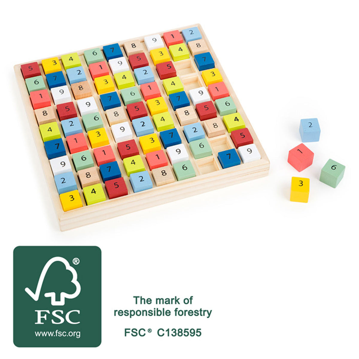 Small Foot - houten sudoku spel kleur 82dlg.