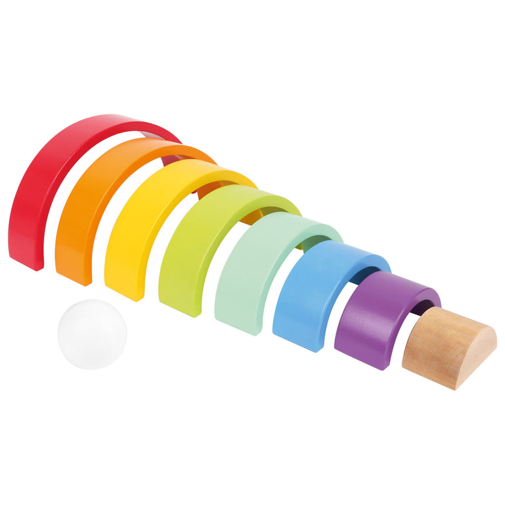 Small Foot - houten bouwblokken regenboog 9 delig