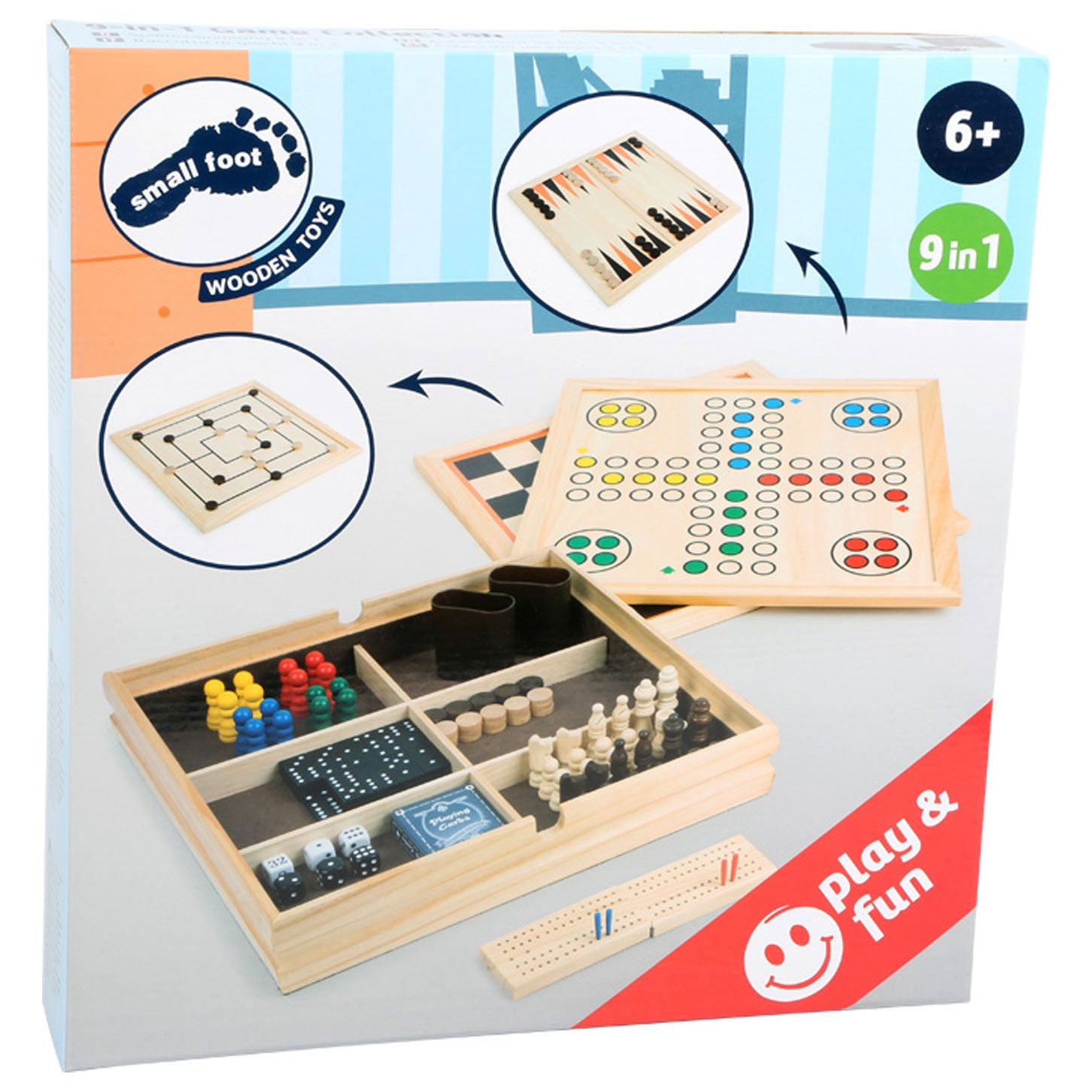 Small Foot - houten klassieke spellen 9in1