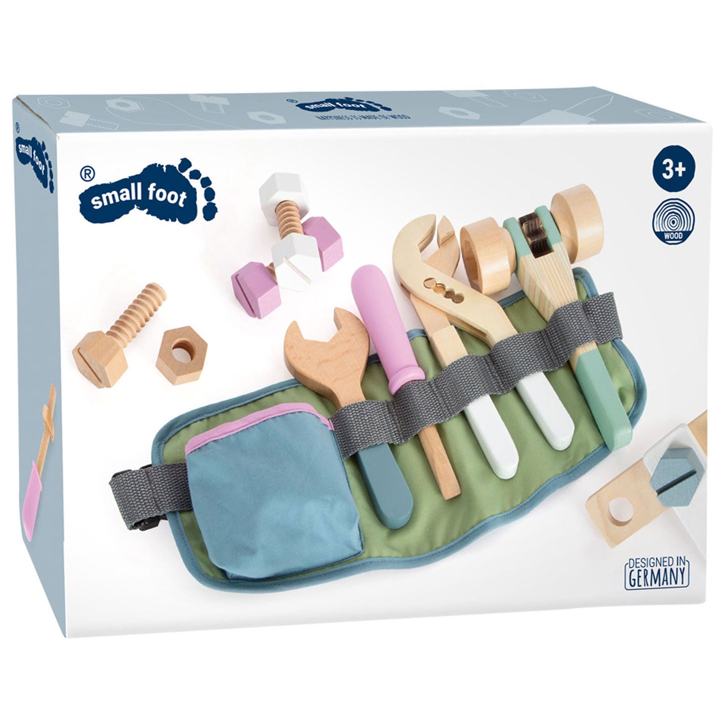 Small foot - gereedsschapsriem met houten gereedschap, 15dlg.