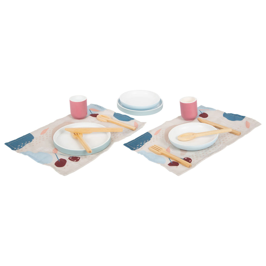 Small foot - houten bestekset met placemats, 18dlg.