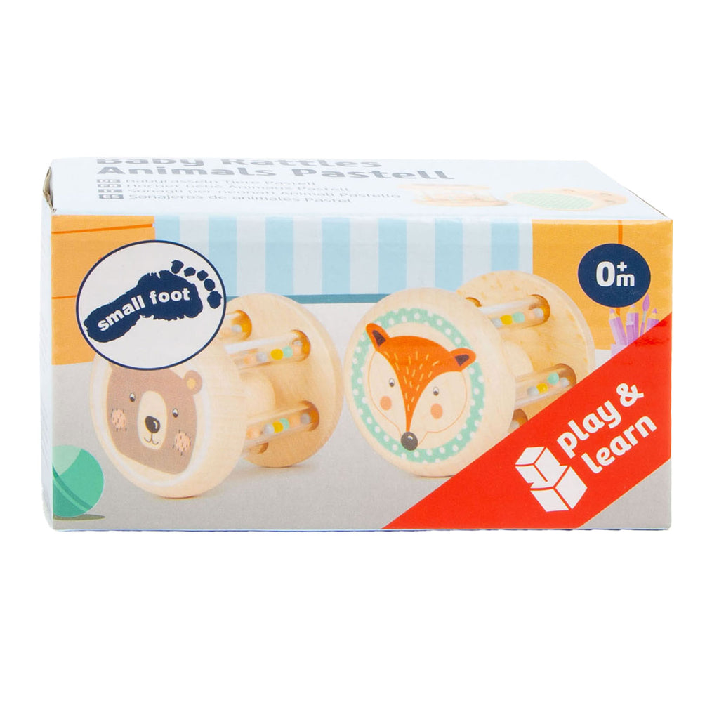 Small Foot - houten rammelaar dier set van 2