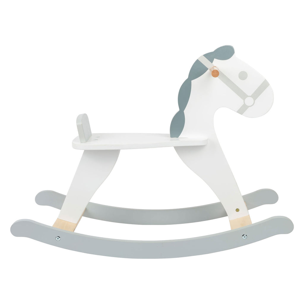 Small foot - houten schommelpaard skandi wit