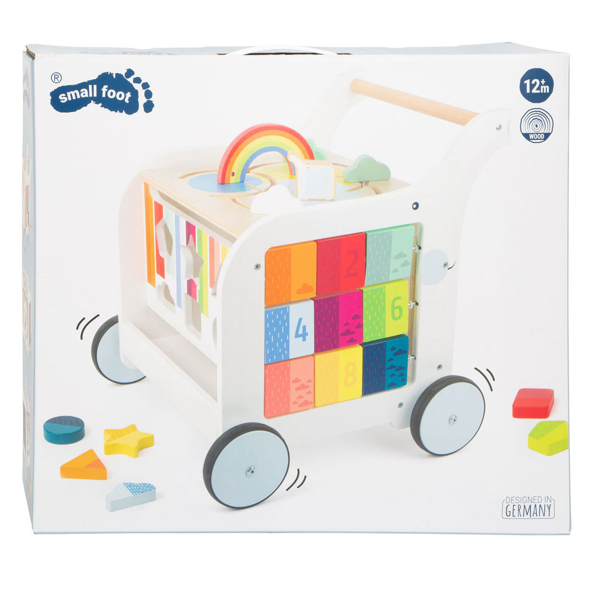 Small foot - houten baby walker loopwagen bloemen