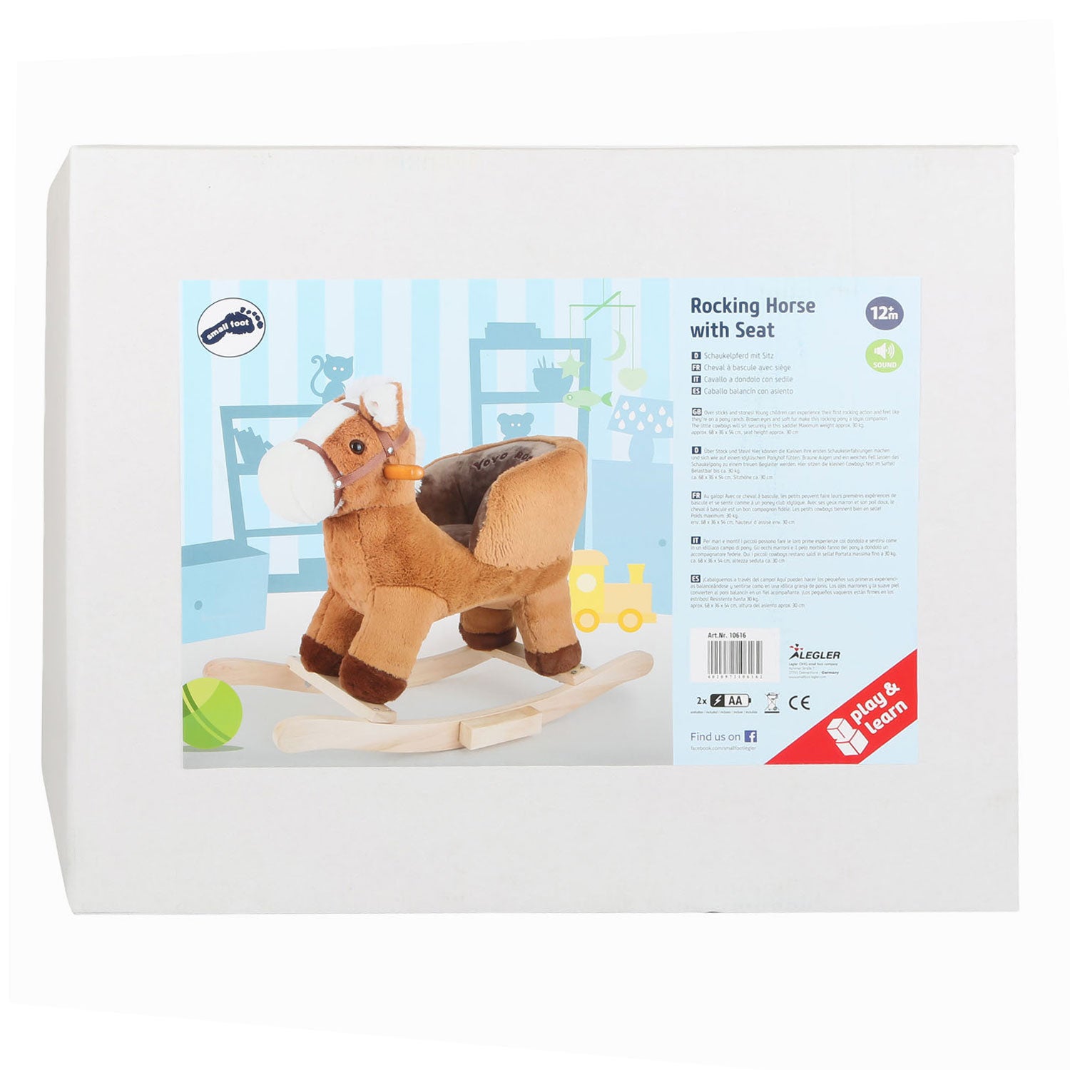 Small Foot - houten schommelpaard bruin met zitje en geluid