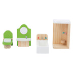 Small foot - houten poppenhuis meubeltjes badkamer, 4dlg.
