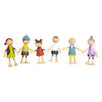 Small foot - houten poppenhuis familie buigbaar, 6st.