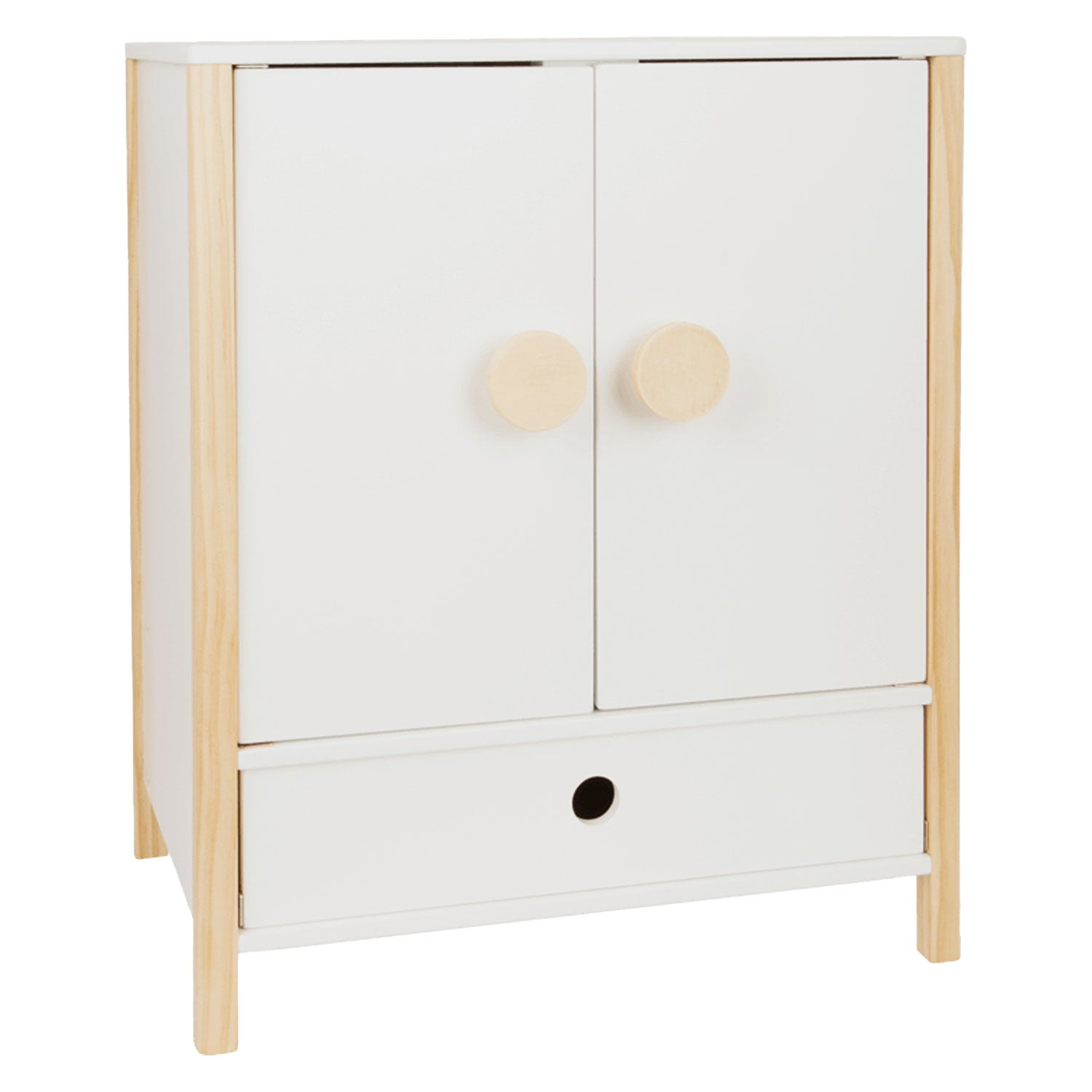 Small Foot - houten poppen kledingkast little button met hangers 3dlg.