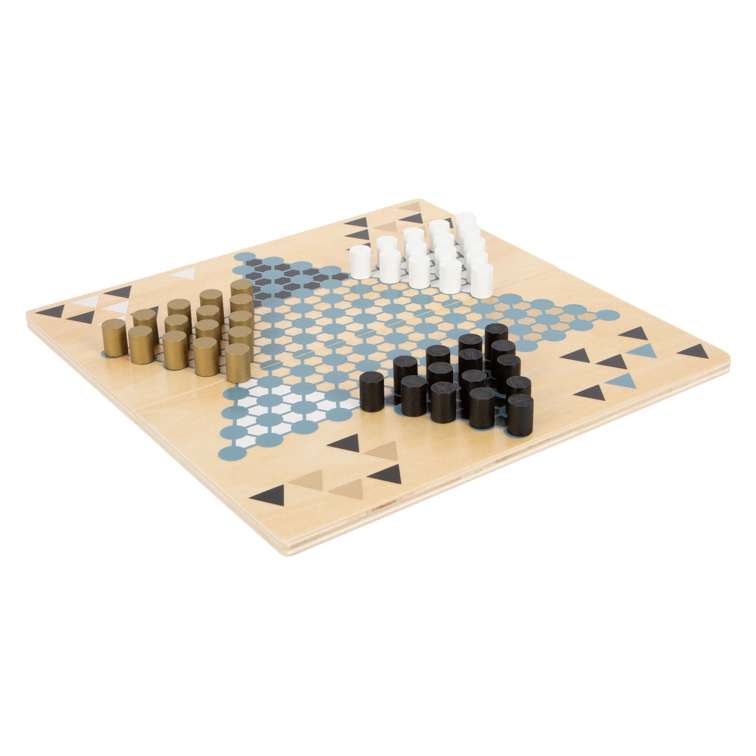 Small Foot - barricade en halma houten bordspel 2in1