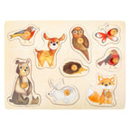 Small foot - houten noppenpuzzel bosdieren, 9st.
