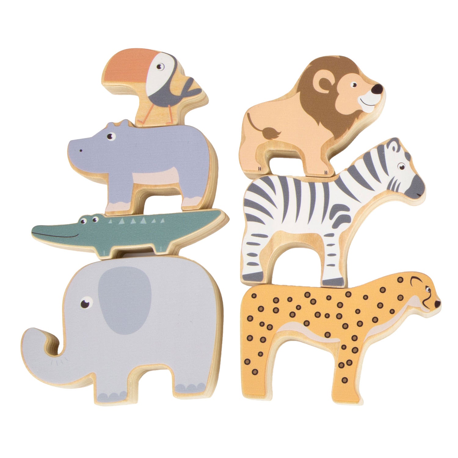 Small foot - houten safaridieren balansspel, 7dlg.