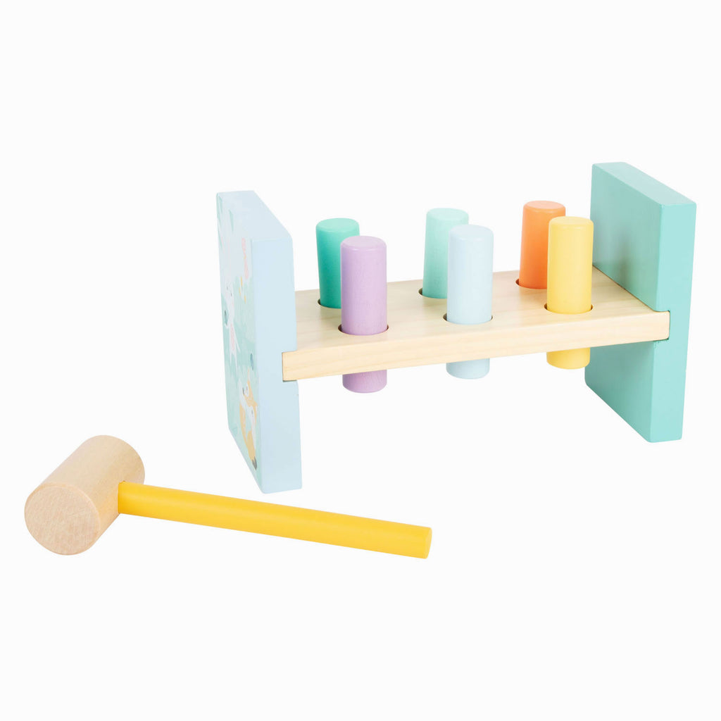 Small Foot - houten hamerbank pastel 8dlg.