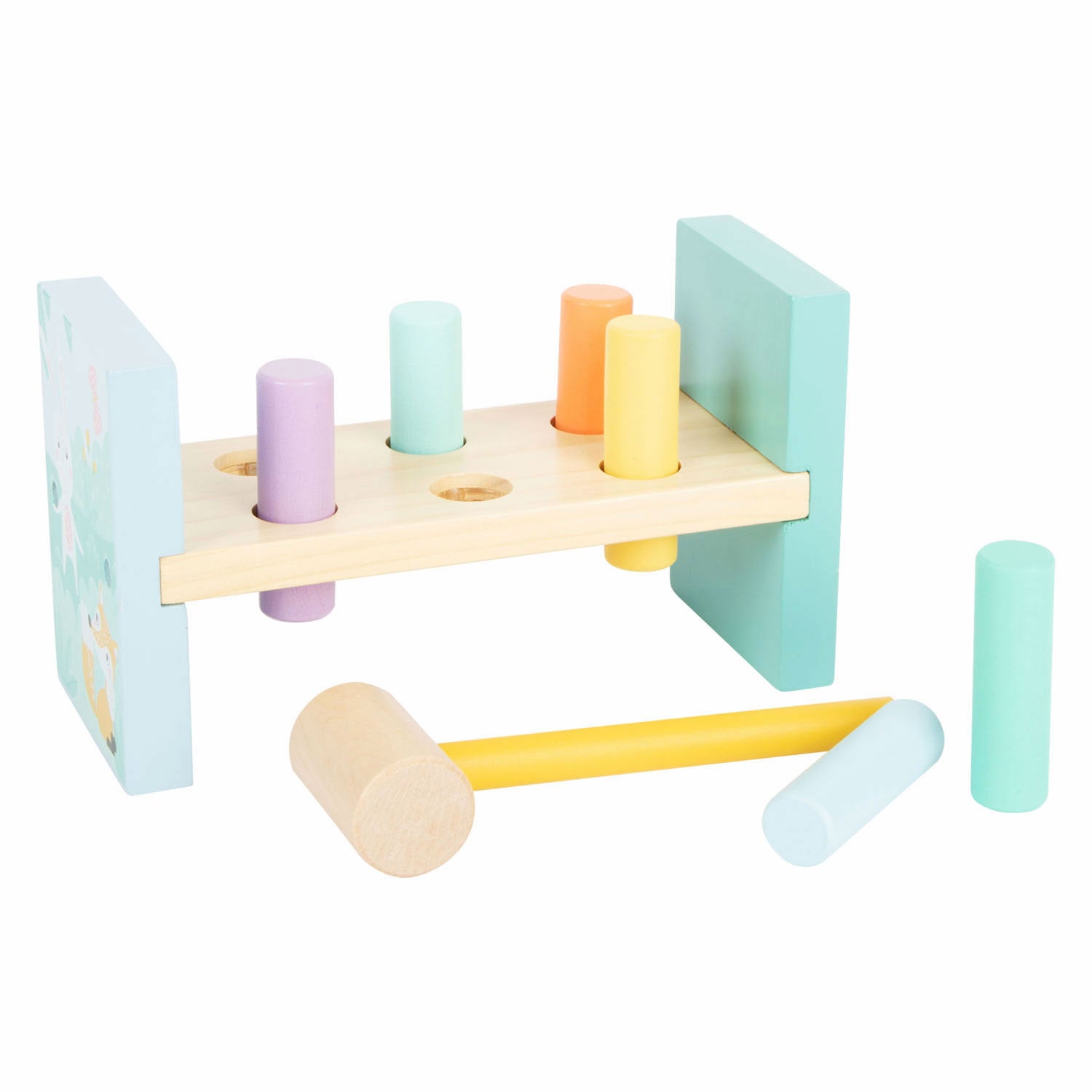 Small Foot - houten hamerbank pastel 8dlg.