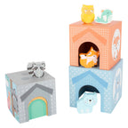 Small Foot - stapeltoren met bosdieren pastel 10dlg.
