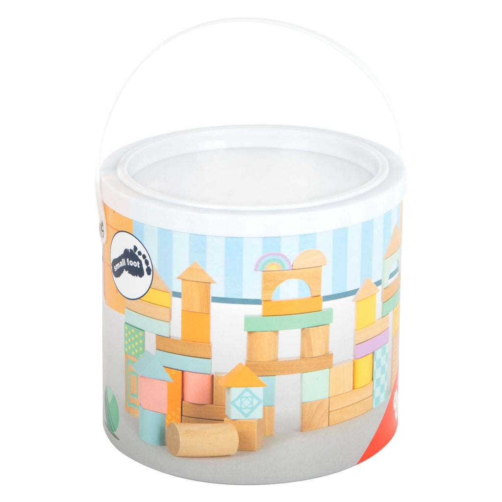 Small foot - houten bouwblokken pastel, 50dlg.