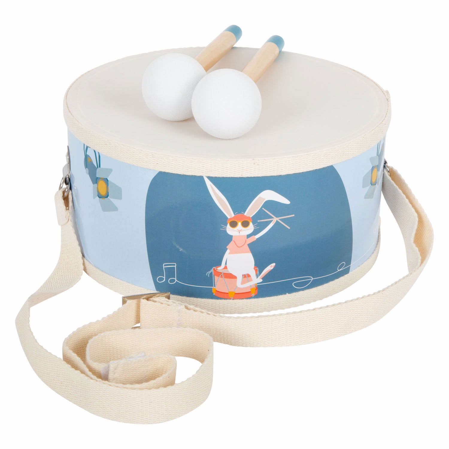 Small foot - houten trommel groovy beats met stokken, 3dlg.