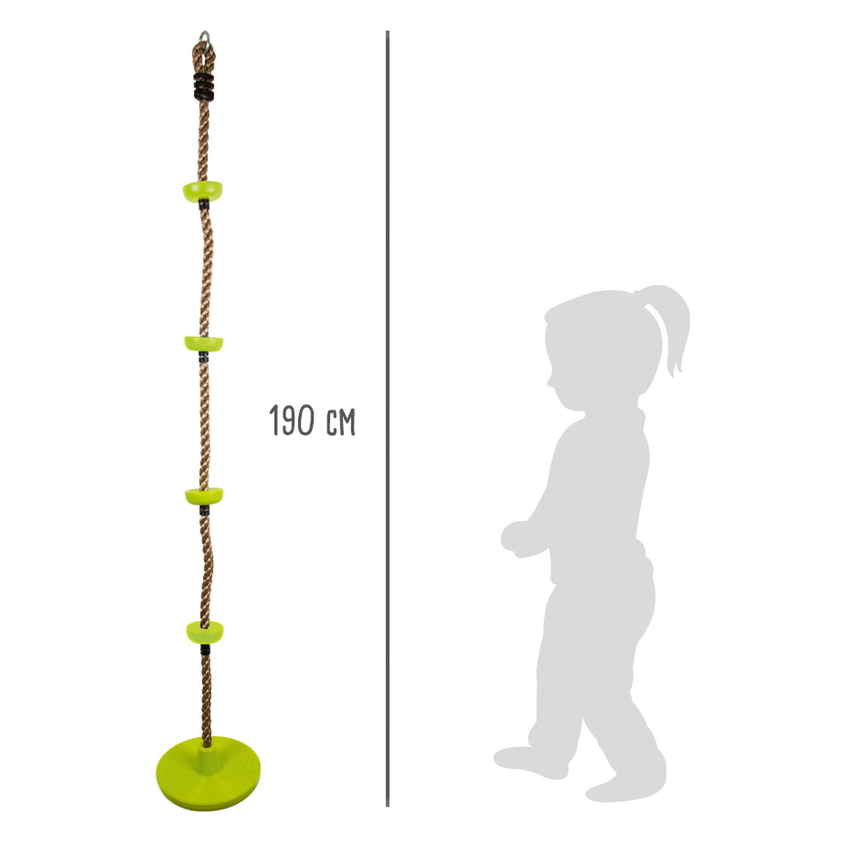 Small Foot - klimtouw en schommel 2in1 groen 190cm
