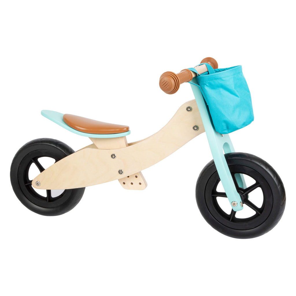 Small Foot - houten driewieler en loopfiets 2in1 maxi turquoise