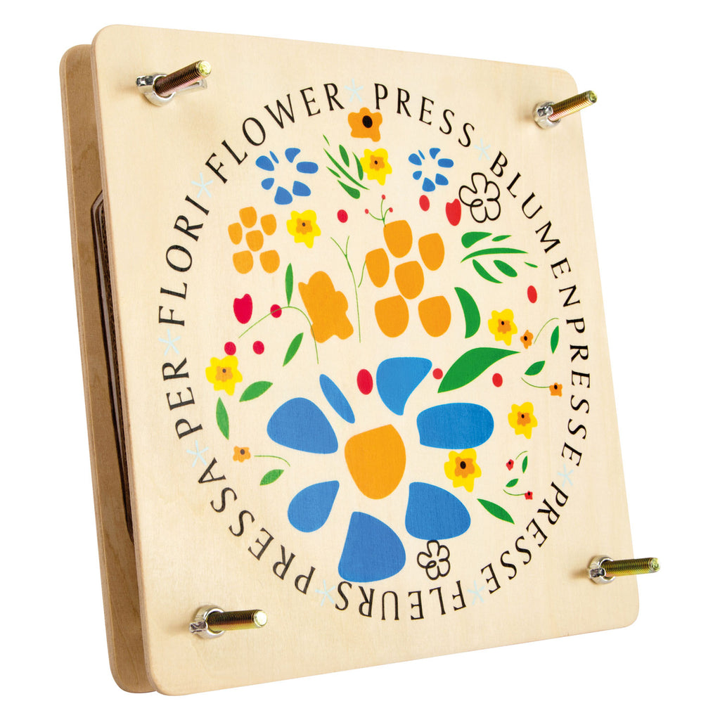 Small foot - houten bloemenpers, 18x18cm