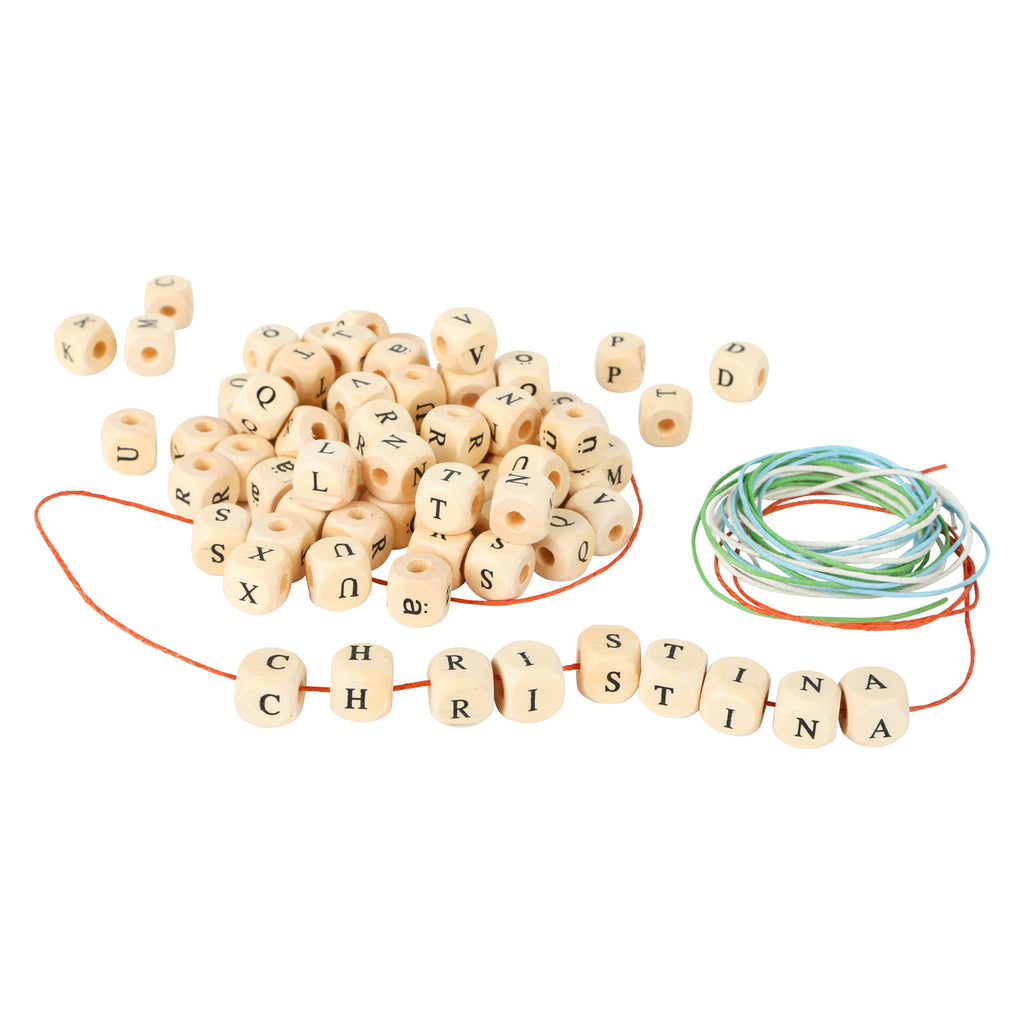 Small foot - houten letterkralen kettingen maken, 300 kralen