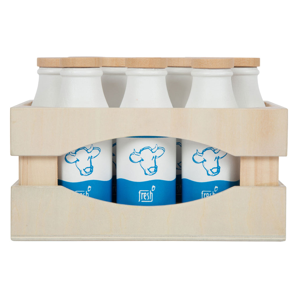 Small foot - houten krat met melkflessen, 12dlg.