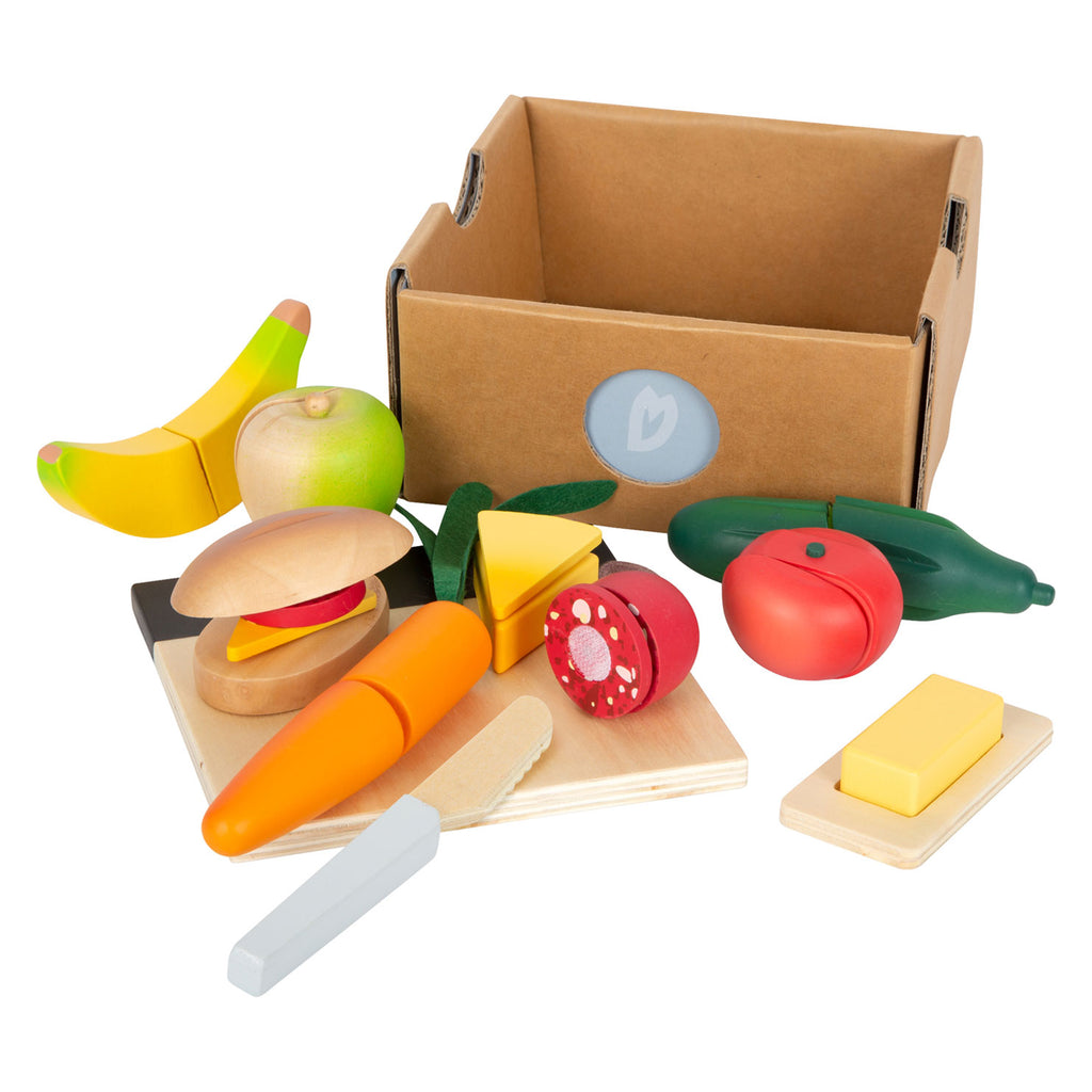Small foot - houten snij- en speeleten lunch set, 24dlg.